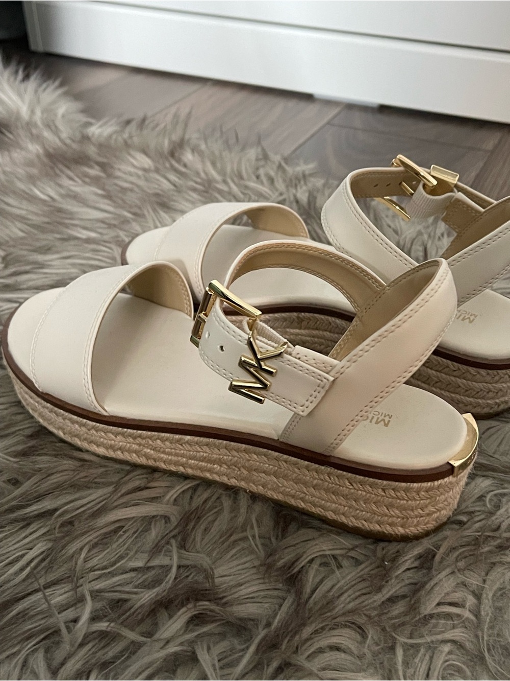 Michael Kors Cream Espadrille Platform Sandals